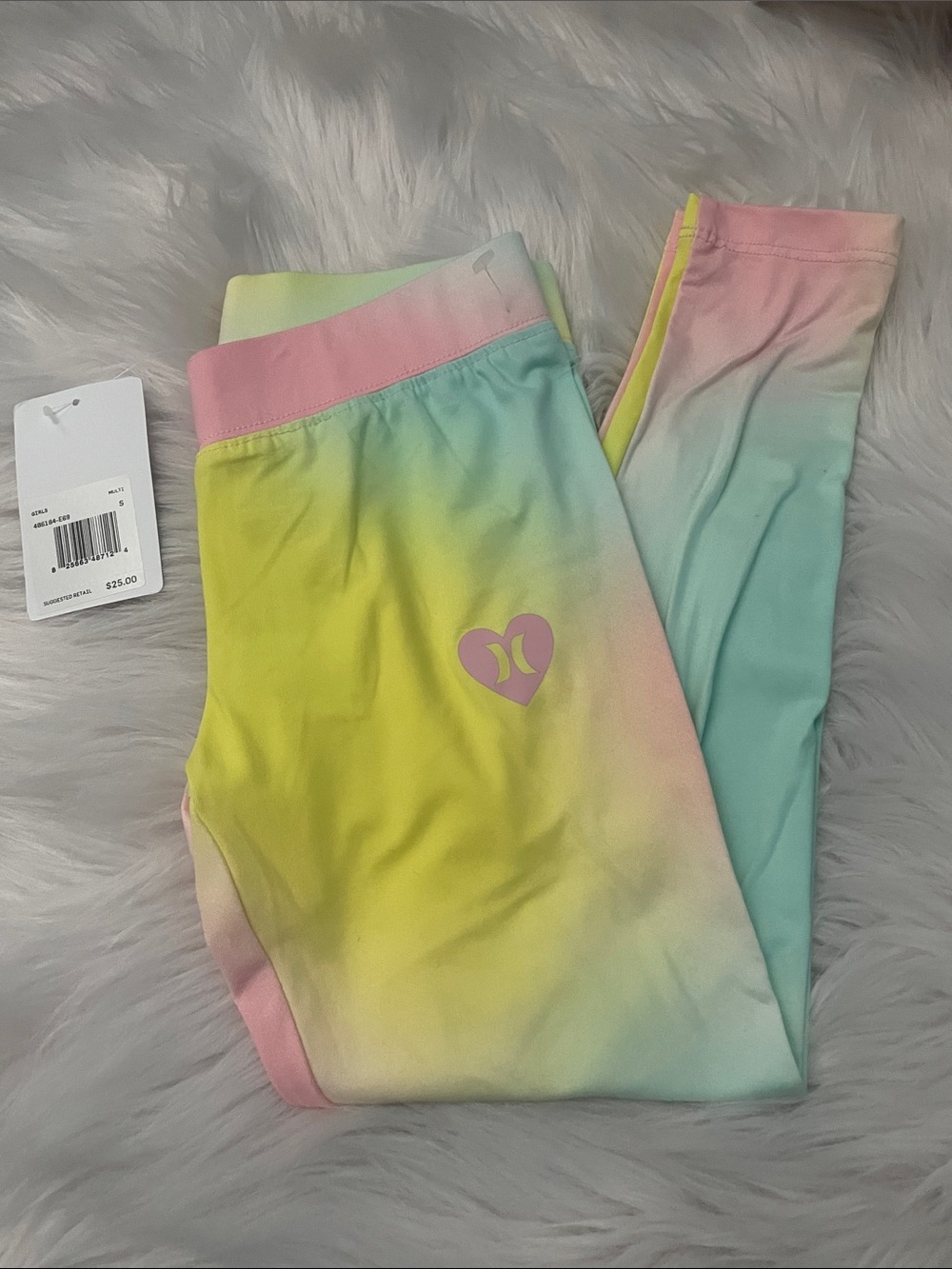 Hurley Girls' Pastel Ombre Leggings - Yellow Pink Aqua